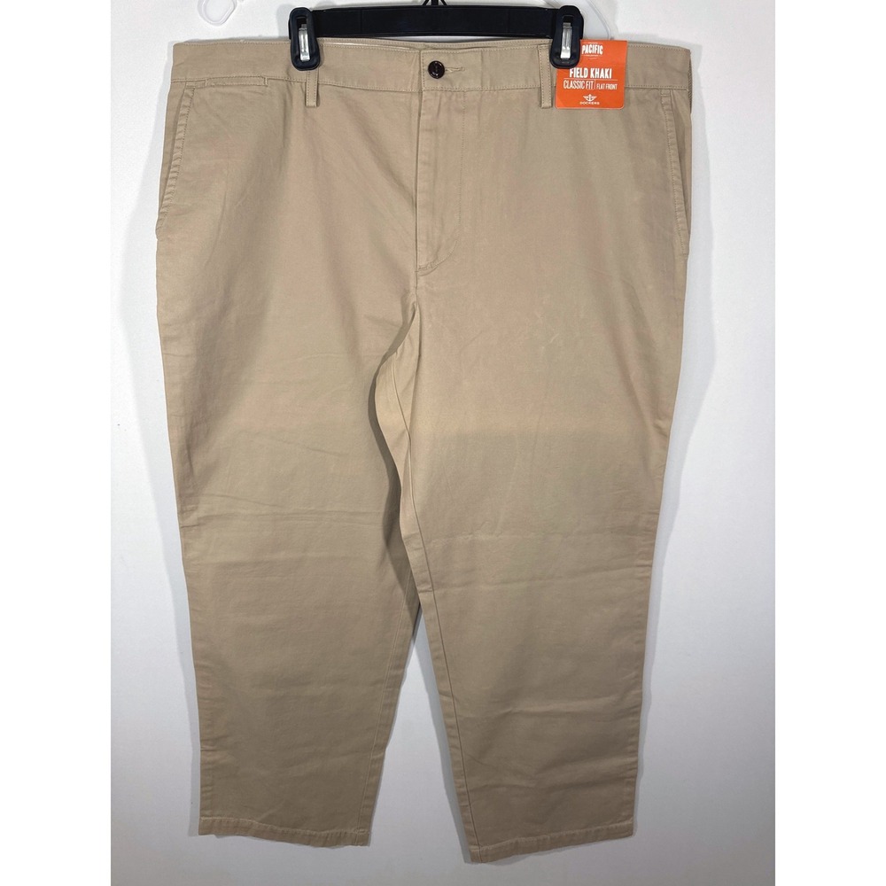 Dockers Pacific Collection Field Khaki Classic Fit Flat Front Pants Mens 42x30